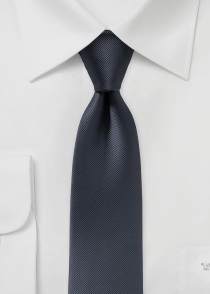 Cravatta in raso di seta monocromatica antracite