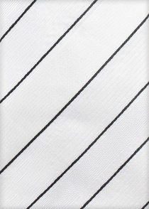 Cravatta da uomo a strisce sottili Bianco neve