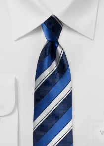 Cravatta XXL alla moda a righe blu notte bianco