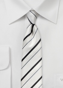 Cravatta da uomo con design a righe bianco nero