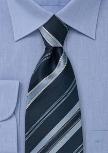 Elegante Clip Krawatte Streifen blau