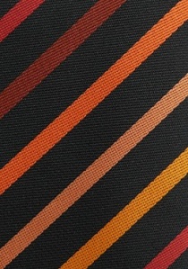 Cravatta XXL righe nero arancio-rame