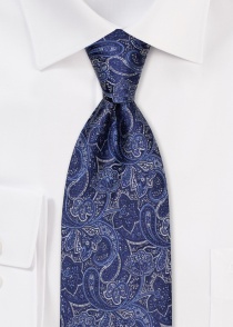 Cravatta business con motivo Paisley blu navy