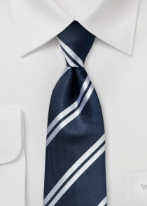 Cravatta in seta a strisce blu