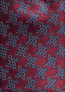 Cravatta in seta con motivo geometrico rosso