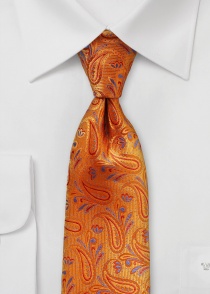 Cravatta da uomo con motivo Paisley arancione