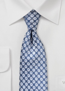 Cravatta business con motivo floreale blu tortora