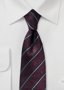 Cravatta in seta a righe rosso scuro