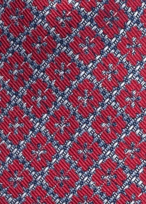 Cravatta in seta rosso medio a motivi geometrici