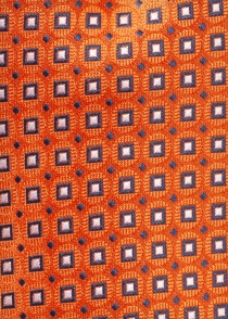 Cravatta quadrata con decoro rame-arancio