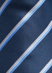 Cravatta con motivo a righe blu navy