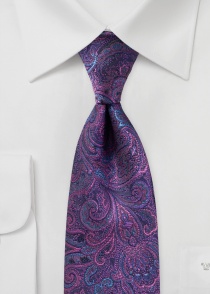 Cravatta con motivo paisley viola navy