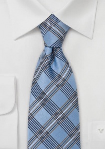 Cravatta clip Principe di Galles blu