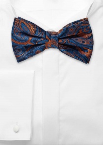 Papillon da uomo con motivo Paisley arancione