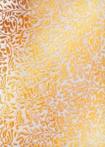 Cravatta bianca giallo arancio floreale