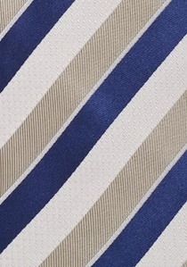 Cravatta righe bianco blu sabbia