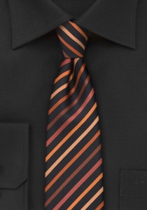 Cravatta business nero righe arancioni