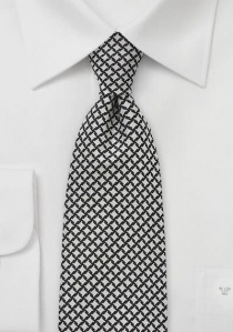 Cravatta rombi nero bianco argento