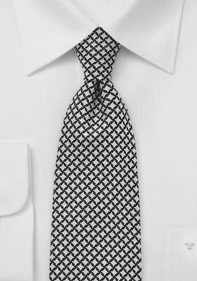 Krawatte Rauten-Pattern schwarz weiß Krawatte Rauten-Pattern schwarz weiß