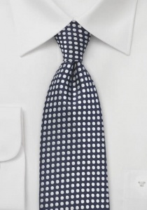 Cravatta business blu bianco argento