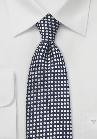 Businesskrawatte Punkte navyblau weiß Businesskrawatte Punkte navyblau weiß