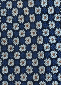 Quadretto da taschino con motivo floreale blu navy