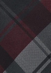 Cravatta quadri nero grigio bordeaux