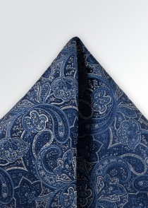 Set: fiocco e sciarpa motivo paisley blu navy