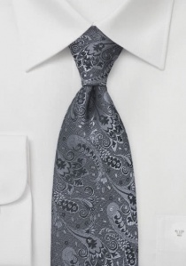 Cravatta floreale grigio argento