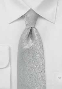 Cravatta paisley grigio argento