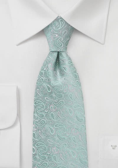 Cravatta paisley verde acqua