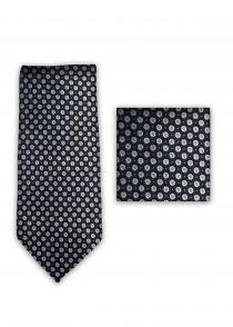 Cravatta di stoffa a pois neri d'asfalto