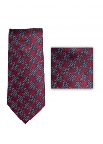 Combinazione di cravatte "pied-de-poule" rosso