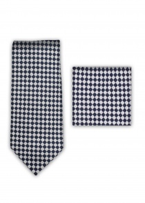 Set di cravatte con motivo a scacchiera