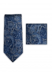 Cravatta maschile in tessuto blu notte con motivo