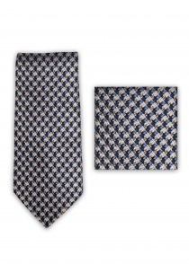 Cravatta con motivo a rete color sabbia
