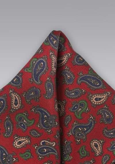 Einstecktuch Paisleys rot Einstecktuch Paisleys rot