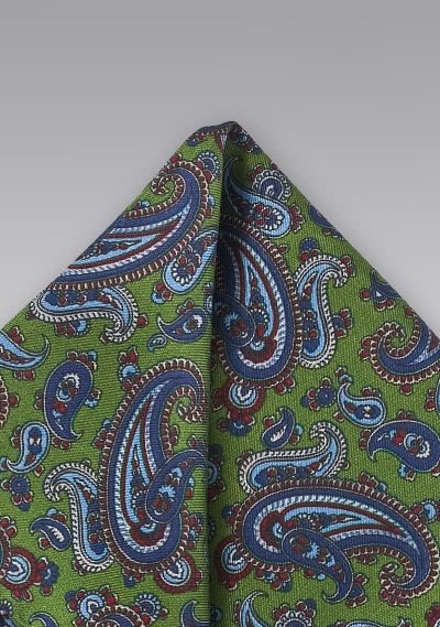 Einstecktuch Paisleys grün Einstecktuch Paisleys grün