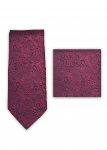 Set di cravatte business con motivo paisley rosso