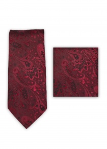 Set di sciarpe con cravatta Paisley rosso medio