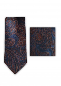 Set di cravatte e sciarpe con motivo Paisley blu