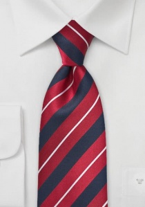 Cravatta strisce rosse blu marino