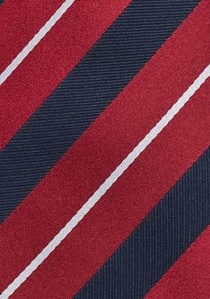 Cravatta strisce rosse blu marino