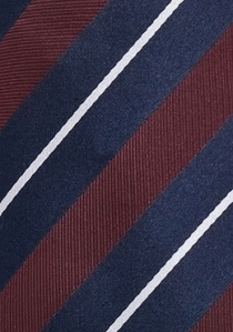Cravatta rosso scuro strisce blu