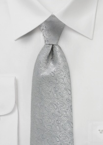 Cravatta paisley grigio argento