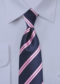 Cravatta righe blu rosa