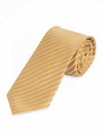 Cravatta Sevenfold a righe sottili giallo bianco
