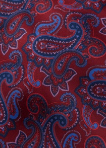Sciarpa di seta con motivo paisley (rosso scuro)