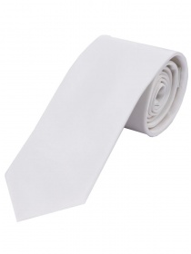 7 Cravatta in raso di seta unicolore bianco