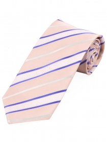 Cravatta a 7 pieghe con design a righe rosa bianco